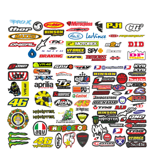 Set 100 Stickere Moto Set 100 Stickere Moto